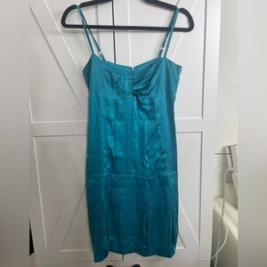 Flavio Castellani Teal Spaghetti Strap Dress
